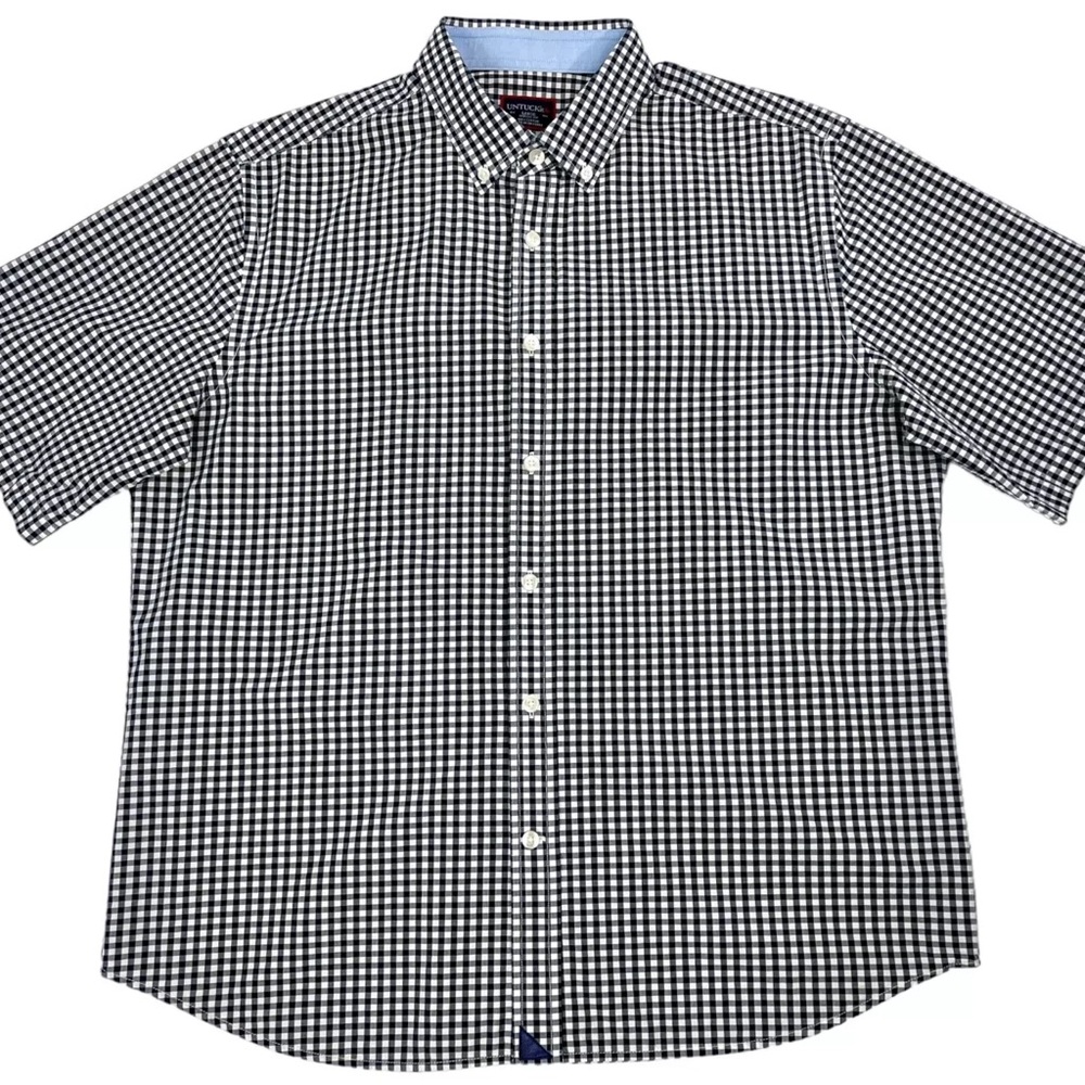 UNTUCKit Men’s XL Gingham Short Sleeve Button Down